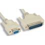 1FT MODEM CABLE DB9-F to DB25-M