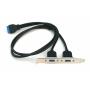 USB 3.0 Panel Mount Dual Port to 20 Pin Mainboard (24in)