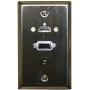 VGA WALL PLATE HDMI-HD15-3.5MM STAINLESS