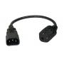 1FT 3-prong to Computer Power AC Power Adaptor NEMA 5-15R IEC320 C14
