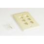 KEYSTONE Wall Plate 6-hole Ivory